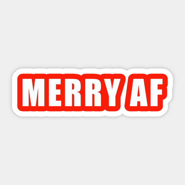 Merry Af Sticker by thedesignleague